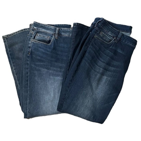 Kut From The Kloth Jeans Lot-2 Boyfriend & Crop Straight Leg Dark Wash Size 16W‎ - Picture 1 of 15